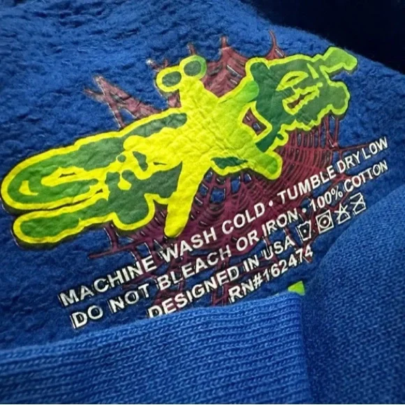 Spider Worldwide × Young Thug Sp5der TC Blue Hoodie - Shirts